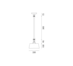 Suspension, Bolt upperfit, noir fumé, Ø22cm, H76,2cm - Tonone