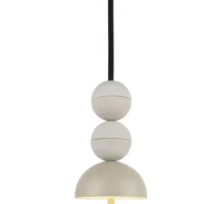Suspension, Bosfor Concrete Aluminium, 2 boules, Peyote, LED, dim, 2700K, lm, Ø15cm, H25,5cm - Loftlight
