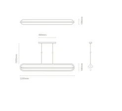 Suspension, Bow horizontale, , LED, dim, 2700K, 2370 lm, L120cm, H16cm - Nexia