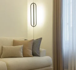 Suspension, Bow verticale, noir, LED, dim, 2700K, 1000 lm, Øcm, H300cm - Nexia