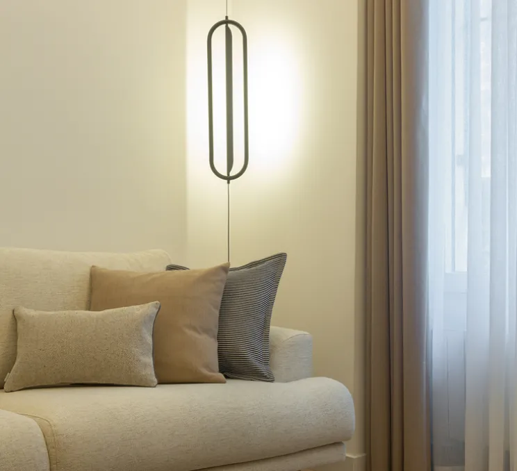 Suspension, Bow verticale, noir, LED, dim, 2700K, 1000 lm, Øcm, H300cm - Nexia