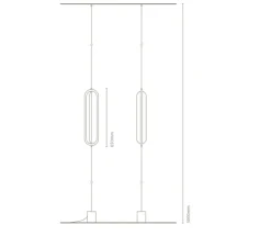 Suspension, Bow verticale, noir, LED, dim, 2700K, 1000 lm, Øcm, H300cm - Nexia