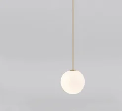 Suspension, Brass Architecturale 150, blanc et laiton, Ø15cm - Anastassiades Studio
