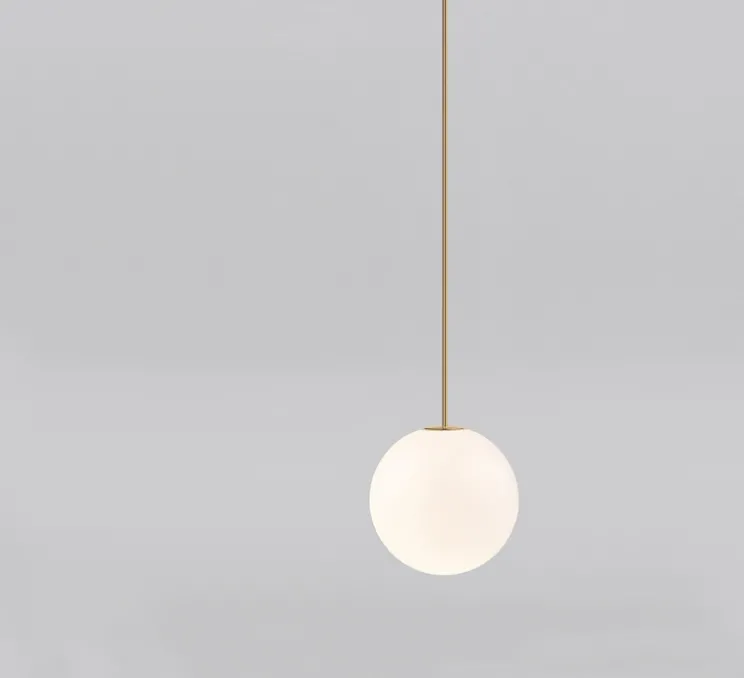 Suspension, Brass Architecturale 150, blanc et laiton, Ø15cm - Anastassiades Studio