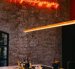 Suspension, Bridge 180, Orange lave, LED, dim, 2700K, 2495 lm, L180cm, H5,1cm - Tonone