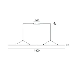 Suspension, Bridge 180, Orange lave, LED, dim, 2700K, 2495 lm, L180cm, H5,1cm - Tonone