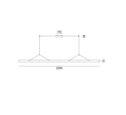 Suspension, Bridge 220, Orange lave, LED, dim, 2700K, 3068 lm, L220cm, H5,1cm - Tonone