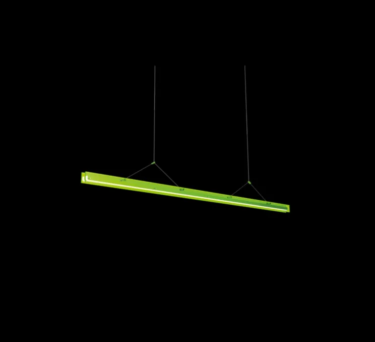 Suspension, Bridge 180, Vert toxique, LED, dim, 2700K, 2495 lm, L180cm, H5,1cm - Tonone