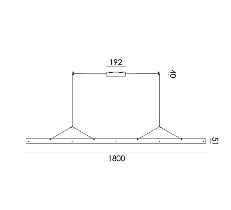 Suspension, Bridge 180, Vert toxique, LED, dim, 2700K, 2495 lm, L180cm, H5,1cm - Tonone
