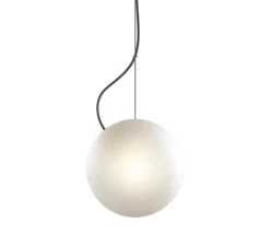 Suspension, Bright Ripple, blanc, câble crème, Ø20cm, H20cm - Nordic Tales