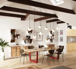 Suspension, Bright Spot, blanc, or, câble noir, Ø20cm, H20cm - Nordic Tales