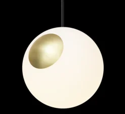 Suspension, Bright Spot, blanc, or, câble noir, Ø20cm, H20cm - Nordic Tales