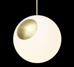 Suspension, Bright Spot, blanc, or, câble crema, Ø20cm, H20cm - Nordic Tales