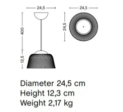 Suspension, Brim 245, gris fumé, Ø24,5cm, H12,3cm - HAY