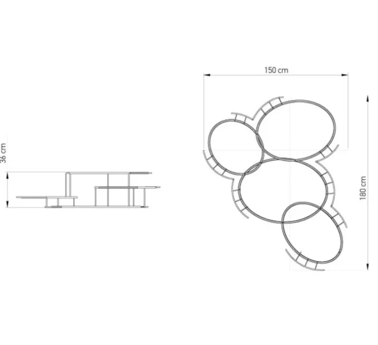 Suspension, Broche L, laiton, LED, 2700k, 10000 lm, L180cm, H36cm - DCW éditions Paris