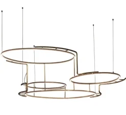 Suspension, Broche M, laiton, LED, 2700k, 10000 lm, L133cm, H26cm - DCW éditions Paris