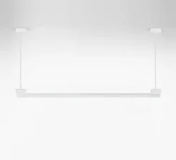 Suspension, bruno, blanc, avec ampoule tubulaire opaline, L100cm, H14cm - Zangra