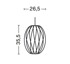 Suspension, Bubble Cigar Crisscross S, blanc, Ø26,5cm, H35,5cm - HAY