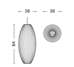Suspension, Bubble Cigar L, blanc, Ø36cm, H84cm - HAY