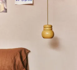 Suspension, Bulb, jaune, Ø13cm, H15,2cm - HK Living