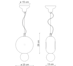 Suspension, Bumbum, jaune, L25cm, H29cm - Ferroluce