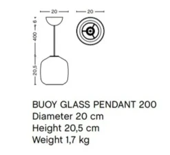 Suspension, Buoy 200, blanc, câble blanc, Ø20cm, H20,5cm - HAY