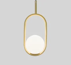 Suspension, C Ball S1, blanc, or, L18,5cm, H39cm - B-Lux
