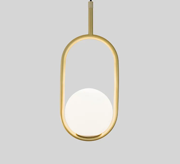 Suspension, C Ball S1, blanc, or, L18,5cm, H39cm - B-Lux