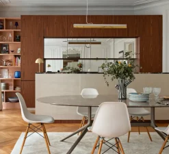 Suspension, [C1], béton clair, laiton, L122cm, H8cm, 2700K, dimmable - GANTLights