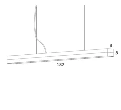 Suspension, C3, béton gris clair et noyer, LED, 2700K, 2600lm, L182cm, H8cm - Gantlights