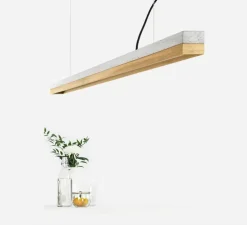 Suspension, [C3], chêne, gris clair, L182cm, H8cm, 2700K, dimmable - GANTLights