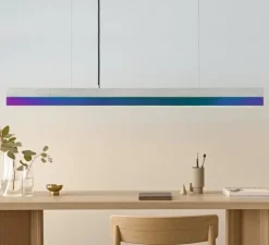 Suspension, C1 Iris, Gris clair, irisée, LED, dim, 2700K, 2200 lm, L122cm, H8cm - GANTLights