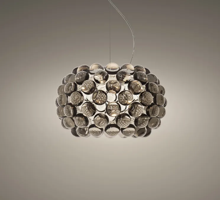 Suspension, Caboche Plus Piccola, gris, LED, 2700K, 1000lm, Ø31cm, H20cm - Foscarini