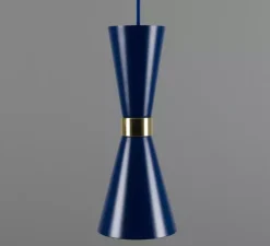 Suspension, Cairo, bleu saphir, Ø14cm, H34cm - Mullan Lighting