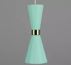 Suspension, Cairo, bleu turquoise, Ø14cm, H34cm - Mullan Lighting