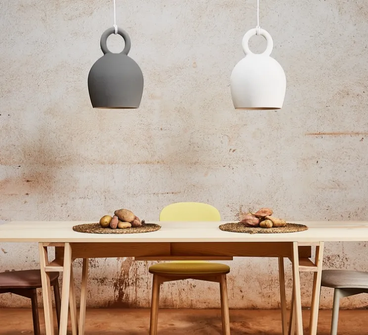 Suspension, Caló 40, blanc mat, câble blanc, IP44, LED, dim, 2700K, 800 lm, Ø25cm, H39,2cm - Pott