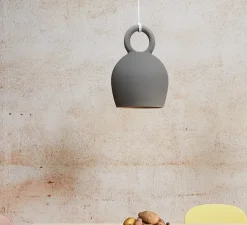 Suspension, Caló 40, gris foncé mat, câble blanc, IP44, LED, dim, 2700K, 800 lm, Ø25cm, H39,2cm - Pott