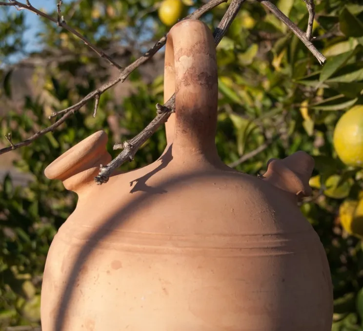 Suspension, Caló 30, rouge mat, câble blanc, IP44, LED, dim, 3000K, 800 lm, Ø18cm, H28,2cm - Pott