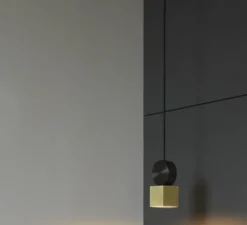 Suspension, Calée V1, laiton satiné, graphite satiné, LED, L8cm, H18cm - CVL