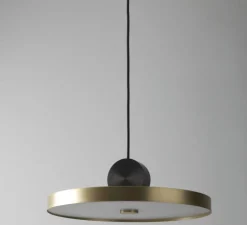 Suspension, Calée V4, laiton satiné, graphite satiné, LED, 2700K, 1500lm, Ø40cm, H13cm - CVL