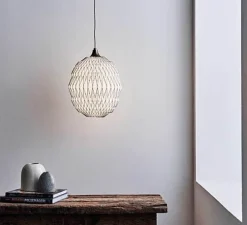 Suspension, CALEO 1, blanc et bronze, Ø24cm, H33cm - Le Klint