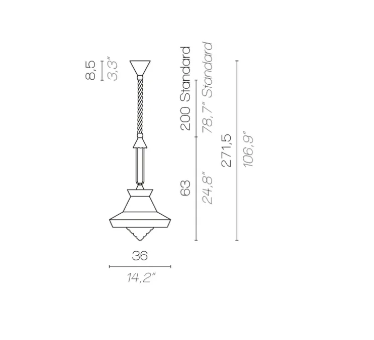 Suspension, Calypso SO GUADALOUPE, menthe, Ø36cm, H63cm - Contardi