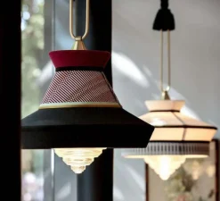 Suspension, Calypso SO GUADALOUPE, noir, rouge, L36cm, H63cm - Contardi