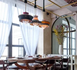 Suspension, Calypso SO MARTINIQUE, noir, rouge, Ø39cm, H63cm - Contardi