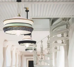 Suspension, Calypso SO XL GUADALOUPE, sel et poivre, L70cm, H63cm - Contardi