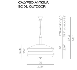 Suspension, Calypso SO XL Outdoor ANTIGUA, menthe, IP65,Ø70cm, H63cm - Contardi