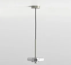 Suspension, Cambria, structure nickel mat, abat-jour blanc, Ø60cm, H20cm - Astro