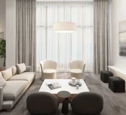 Suspension, Cambria, structure nickel mat, abat-jour blanc brillant, Ø50cm, H20cm - Astro