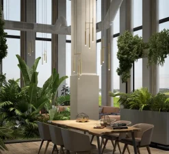 Suspension, Candle Triplex, laiton, LED, dim, 2700K, 461 lm, Ø21,8cm, H200cm - LEDS C4