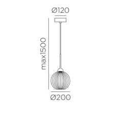 Suspension, Canica, verre fumé, Ø20cm, H45cm - MDC